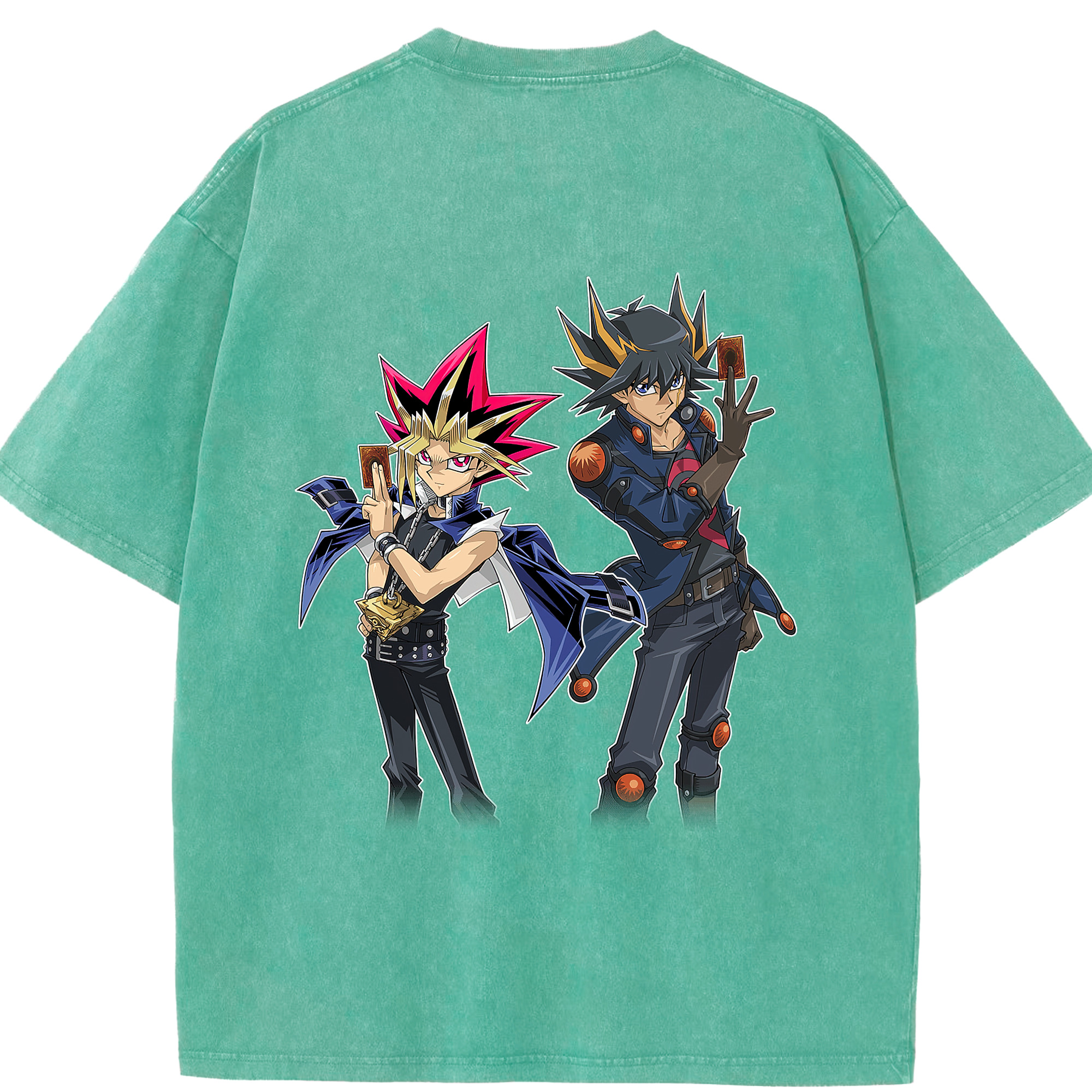 （画像用） 遊☆戯☆王 Yu-Gi-Oh! 綿100% ヴィンテージ風 半袖Tシャツ（背面プリント）